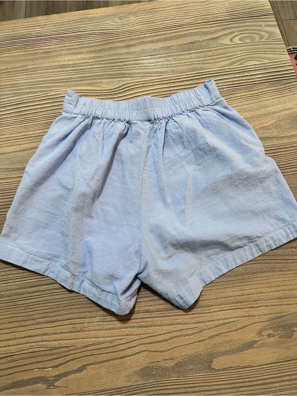 Light Blue Terry Elastic-Waist Athletic Shorts - Picture 3 of 5